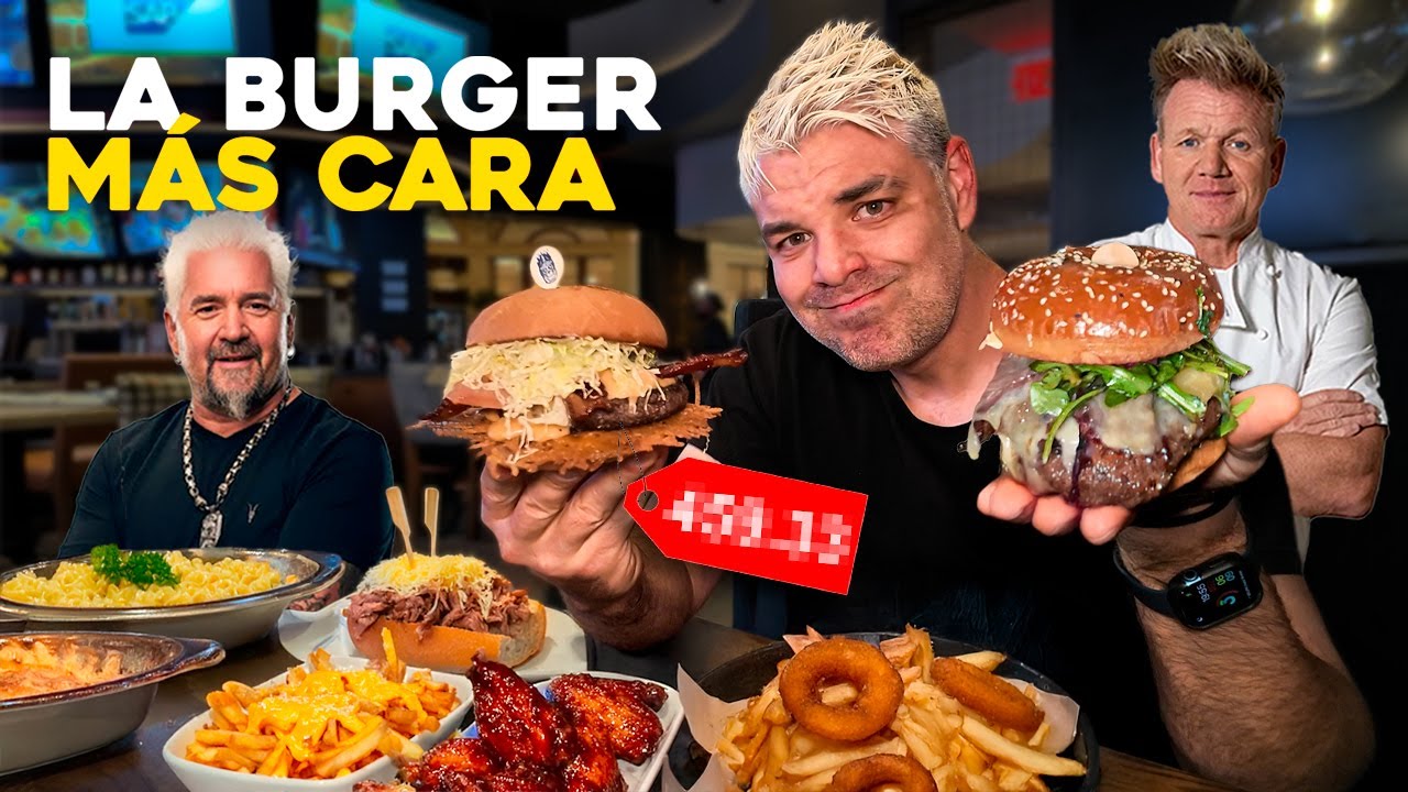 Probé las HAMBURGUESAS MÁS CARAS de MI VIDA en Las Vegas 🍔💸 Gordon Ramsay Vs Guy Fieri's