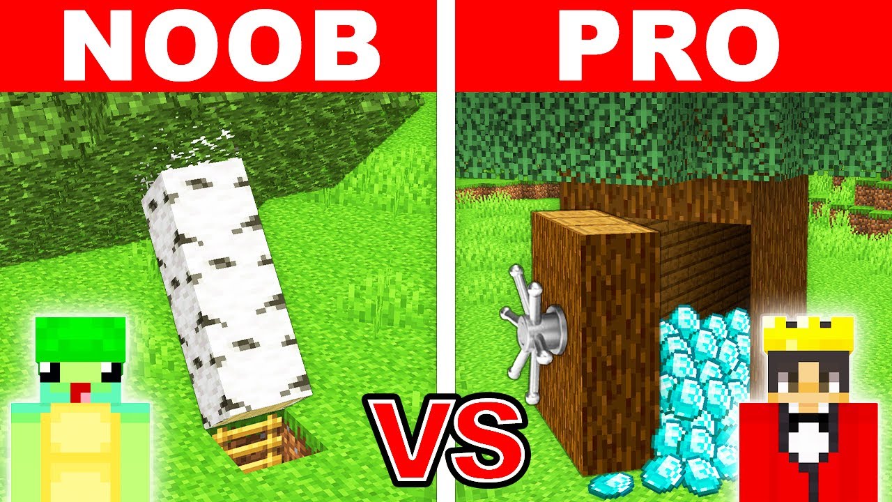 NOOB vs PRO: SECRET TREE HOUSE Build Challenge in Minecraft!