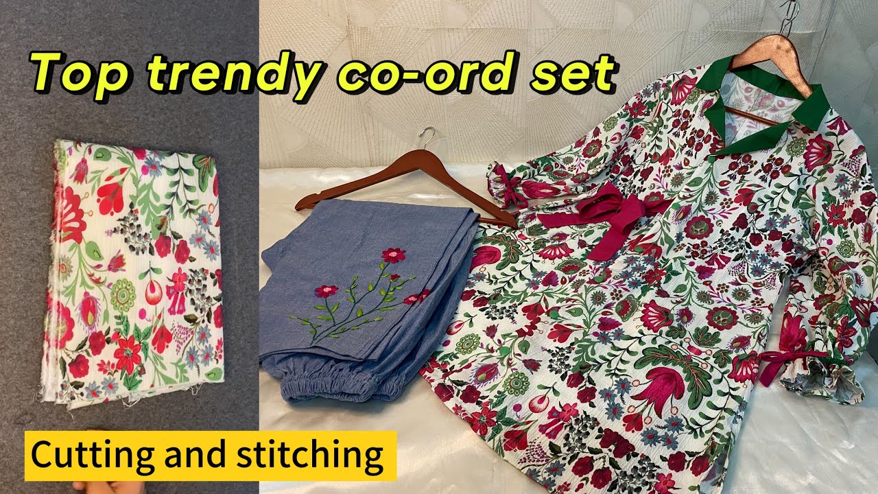 New Co-ord set design| printed winter shirt design | Cord set cutting and stitching in easy way