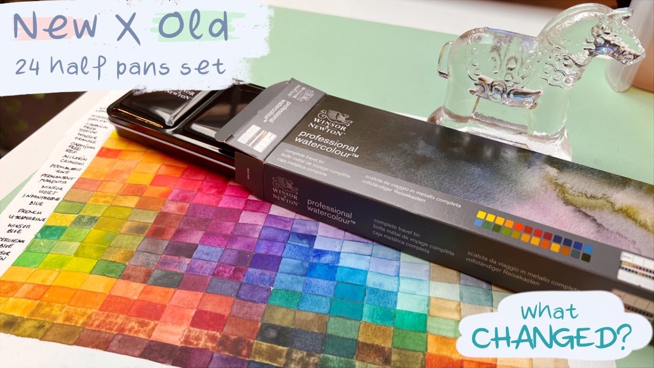 Swatching the new Winsor & Newton Professional Watercolour 24 half pan set