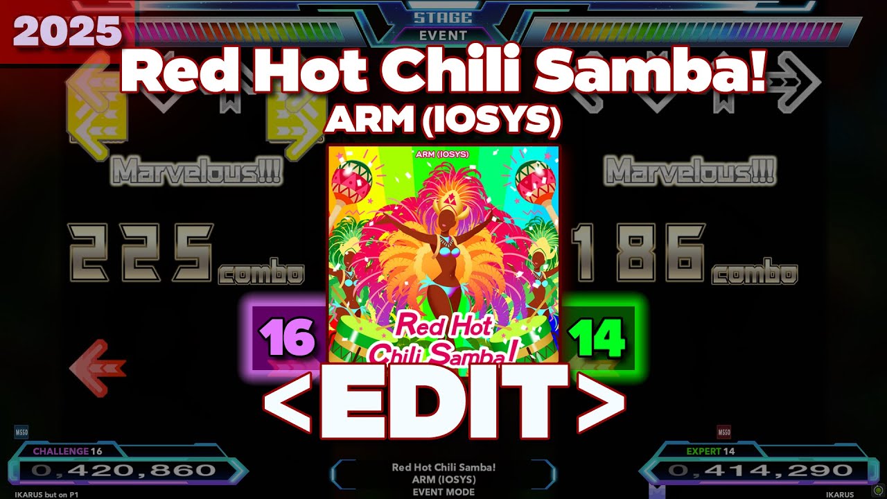 「DDR EDIT」  Red Hot Chili Samba! (Challenge 16 / Expert 14)