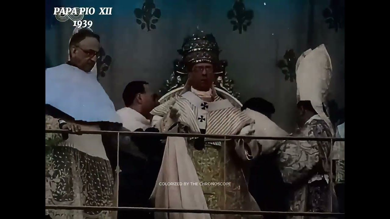 (1939) L'INCORONAZIONE DI PAPA PIO XII :  [ VIDEO RARO RESTAURATO A COLORI ] 4K  60FPS.
