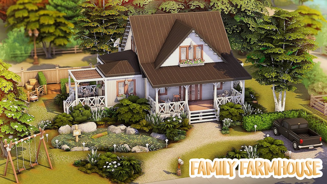 Family Farmhouse for 5 Sims 💕 | The Sims 4 Speed Build