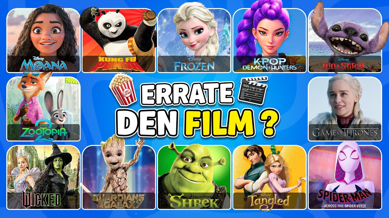 Errate 30 Filme anhand des Songs 🎶 KPop Demon Hunters, Vaiana, Wednesday, Minecraft ⛏️ - Biber Quiz