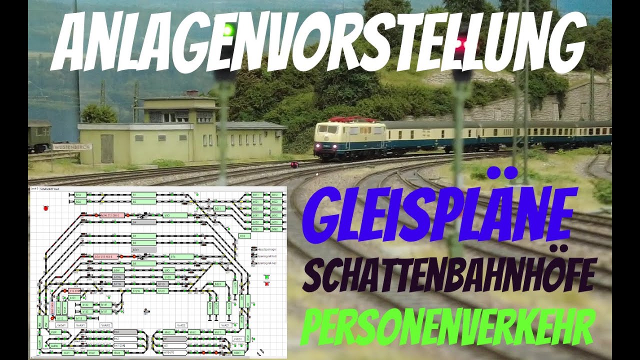 H0 Modellbahn Anlagenvorstellung: Gleisplan, Schattenbahnh&ouml;fe, Personenverkehr, Signale, Bahnsteige
