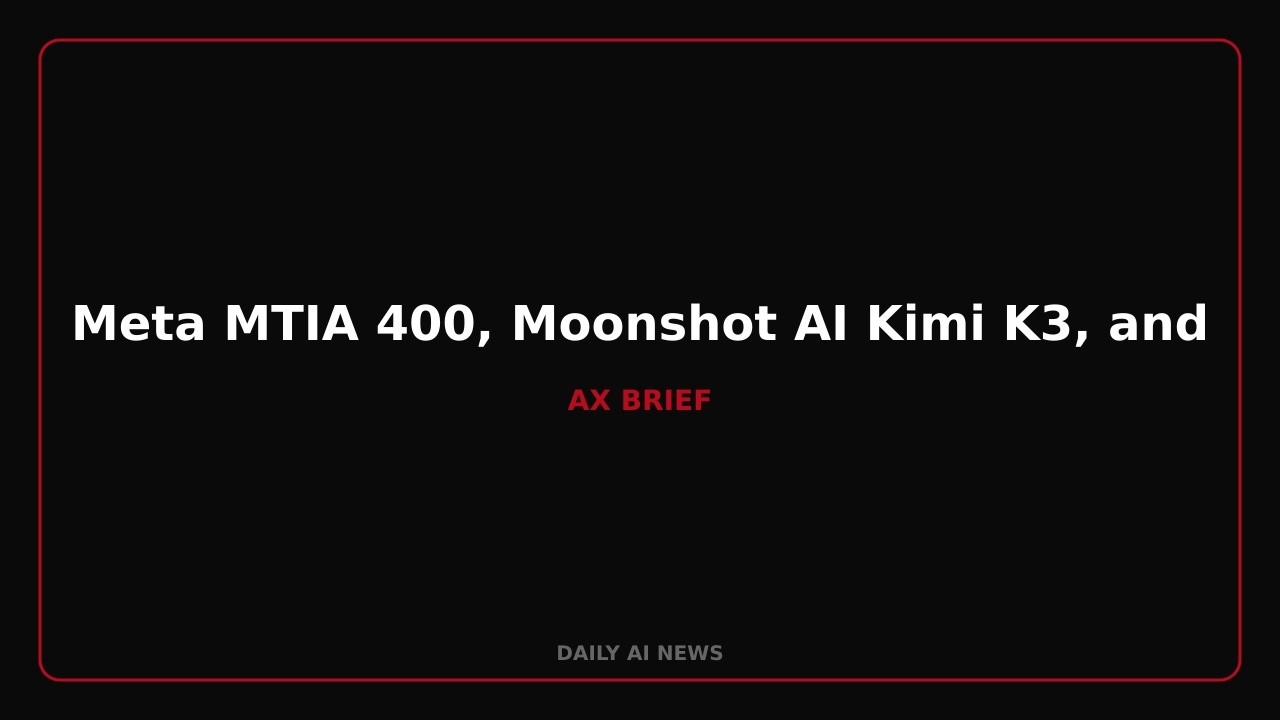 Meta MTIA 400, Moonshot AI Kimi K3, and AI Agent Governance Standards