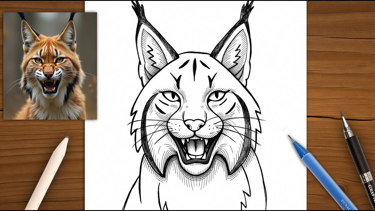 How to Draw a Lynx Easily | Step-by-Step Animal Drawing Lesson | How to Draw a Lynx