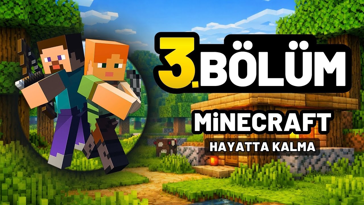 Minecraft 3. Bölüm | Hayatta Kalma Serisi Demir ve Ametist Bulduk!⛏️