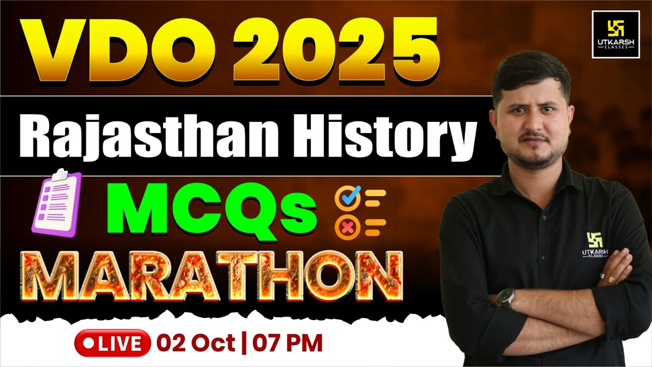 VDO (ग्राम विकास अधिकारी) 2025 | VDO Exam Rajasthan History MCQs Marathon Class By Bharat Sir