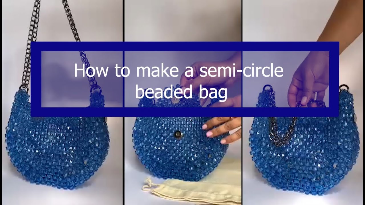 How to make a semi-circle beaded bag / Diy beaded bag