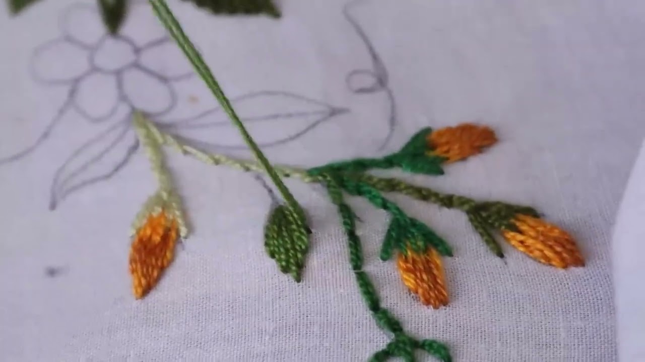 Hand Embroidery beautiful flower design by nakshi design art.