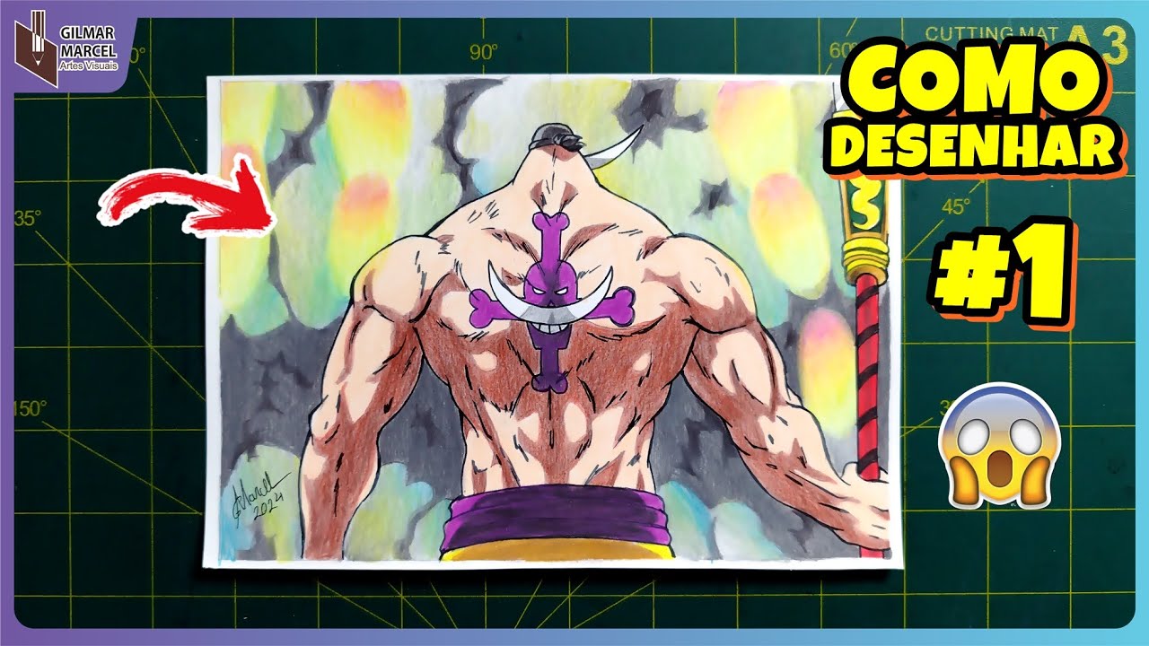COMO DESENHAR O BARBA BRANCA DE COSTAS One Piece passo a passo #1