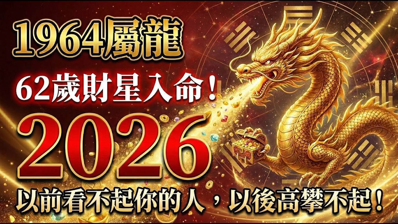1964年屬龍人， 木龍之命！2026年62歲「財星入命」，以前看不起你的人，以後高攀不起！#1964年屬龍 #屬龍2026運勢 #2026生肖龍運勢 #財運 #翻身 #算命 #1964年生肖龍