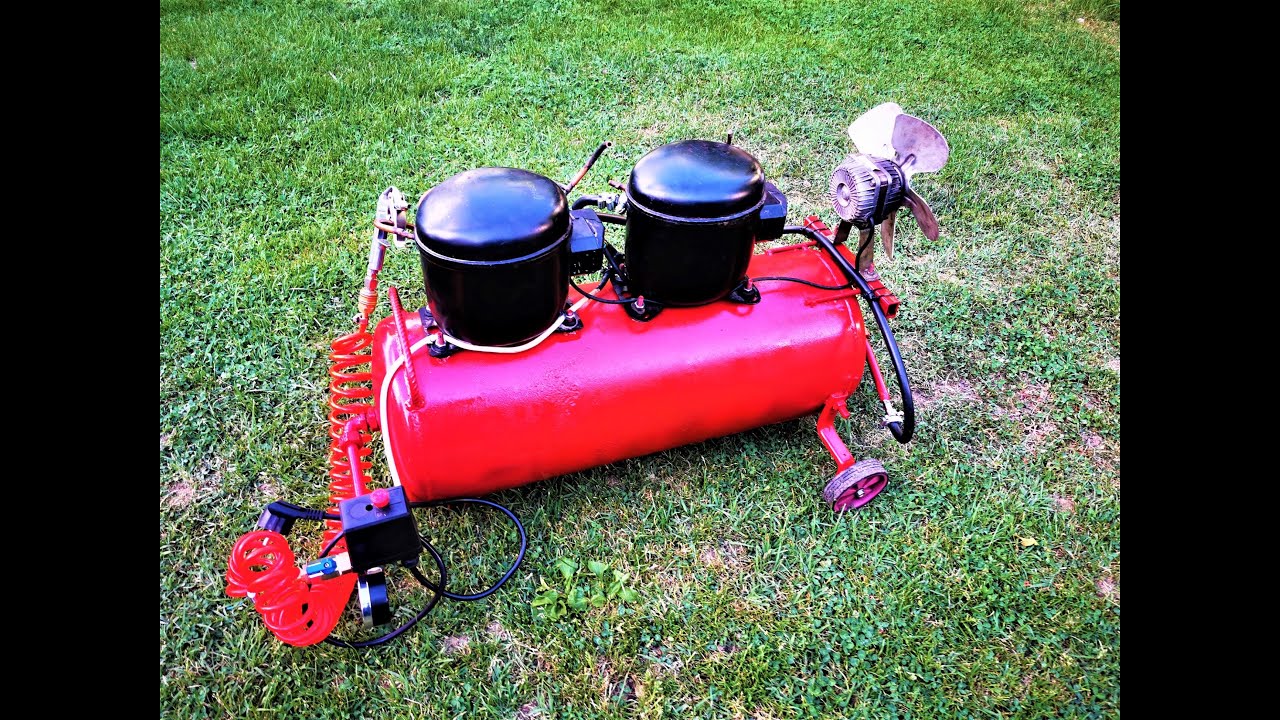 Homemade Silent Air Compressor using Two Refregrator Motors Compressor