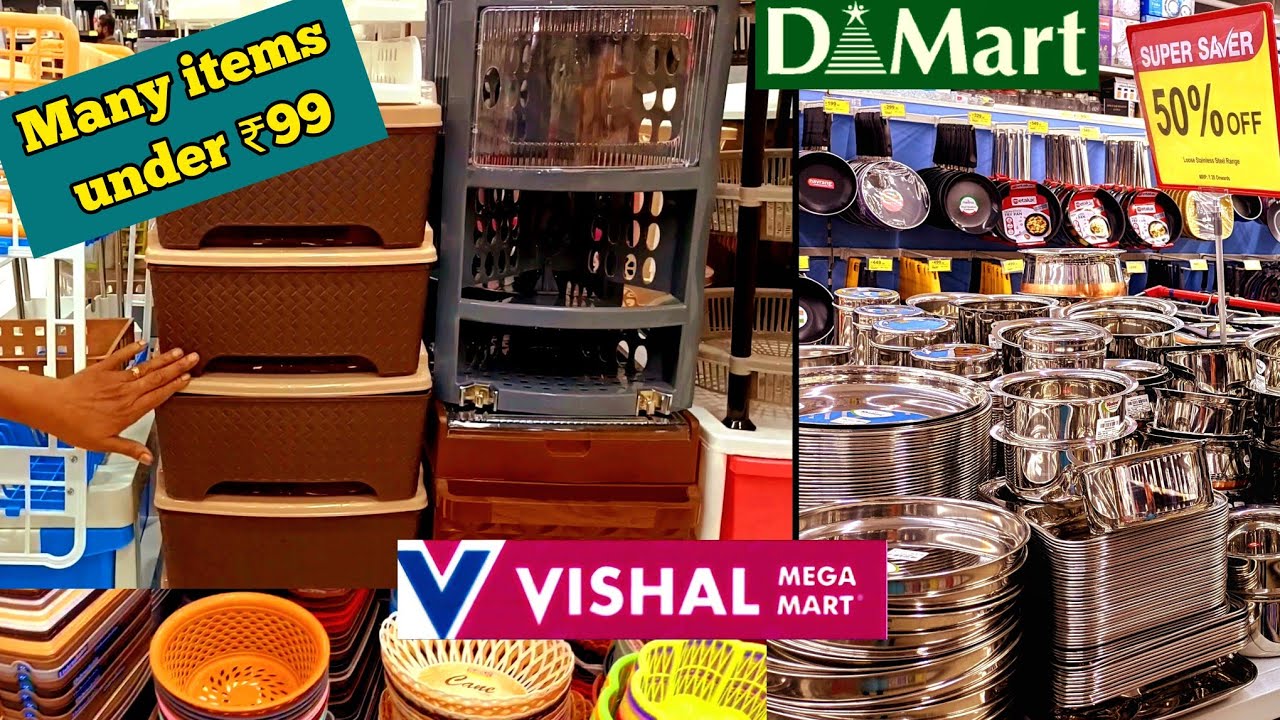 Dmart Vishal martclearance sale upto 80%off, buy1get1 offers starts ₹9, cheapest &useful kitchenware