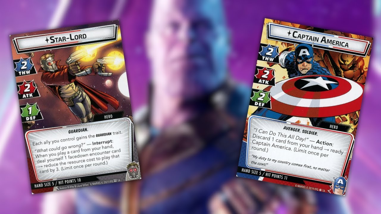 Marvel Champions Two Handed Gameplay: Star Lord + Captain America vs. Expert Thanos!