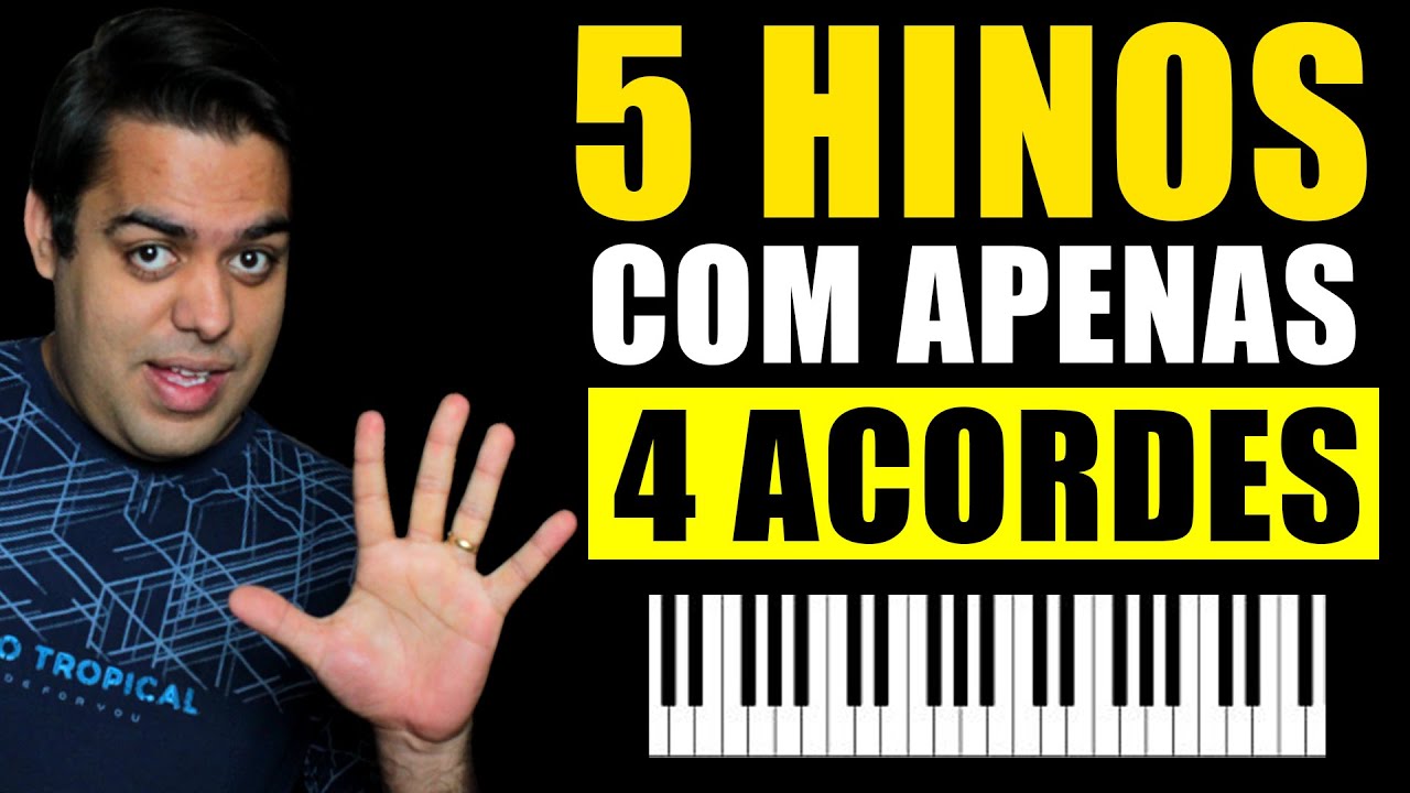 SÓ 4 ACORDES TOCANDO 5 MUSICAS NO TECLADO