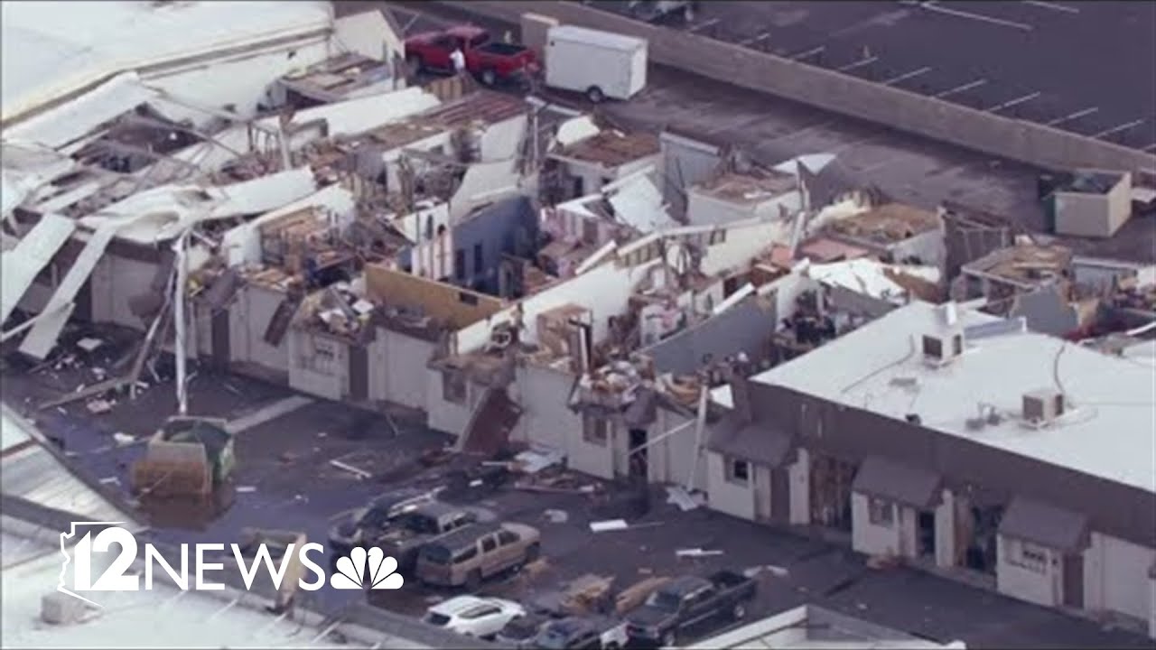 Roof ripped off of Tempe building during Monday's storm