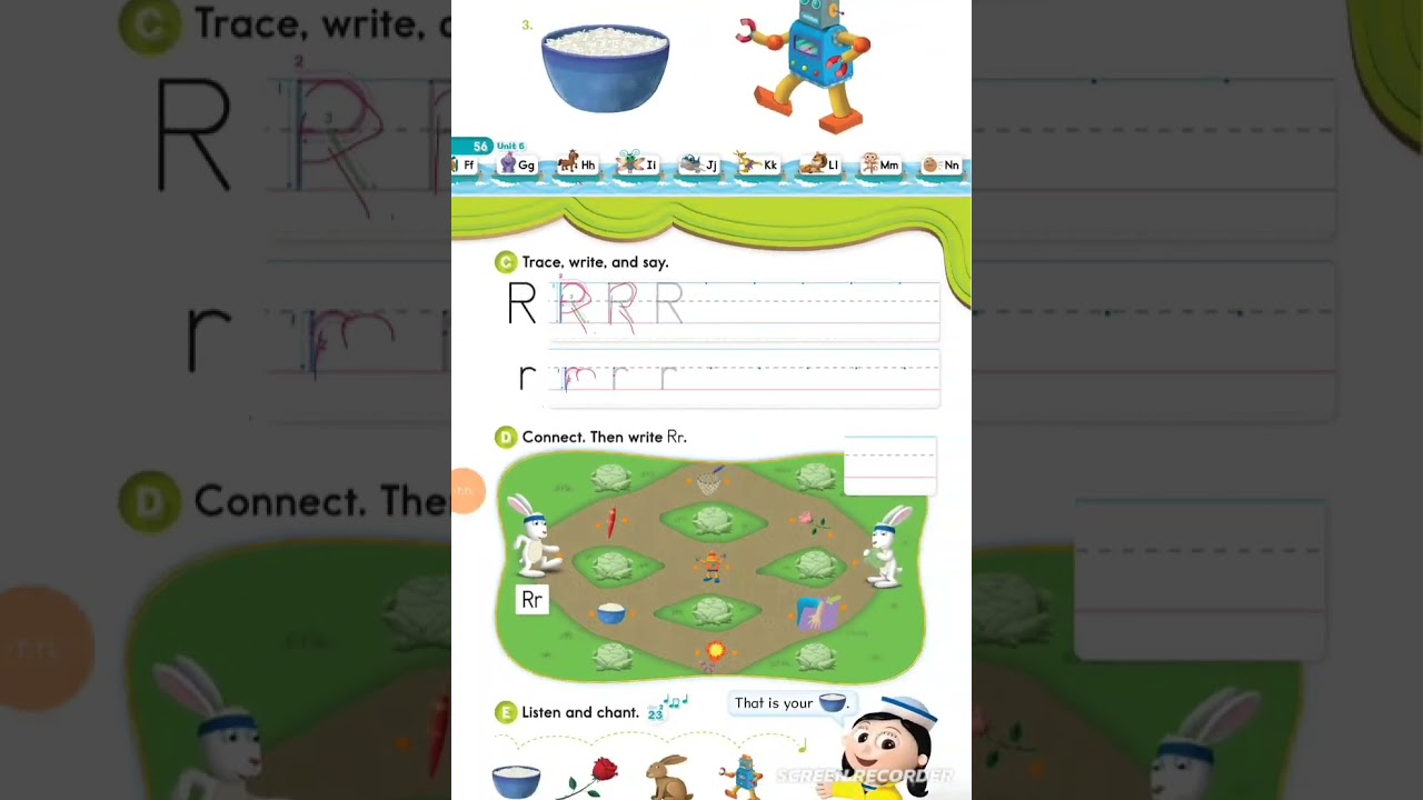Oxford phonics level 1| unit 6| شرح حرف Rr |حل تدريبات على الحروف P,Q,R
