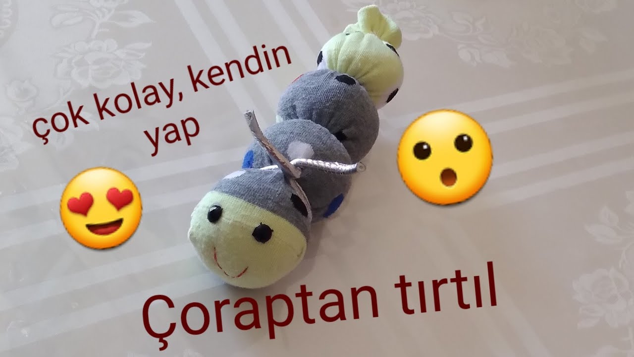 Çoraptan çok kolay tırtıl yapımı / Very easy caterpillar making from socks