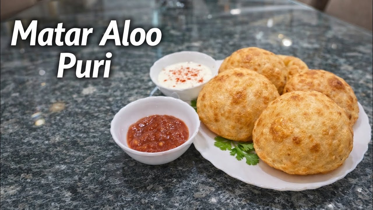 Matar Aloo Stuffed Puri😍 हल्की फूलने वाली स्पेशल स्टफ्ड पुरी🤤 Breakfast Lunch Box Recipe 👌🏻