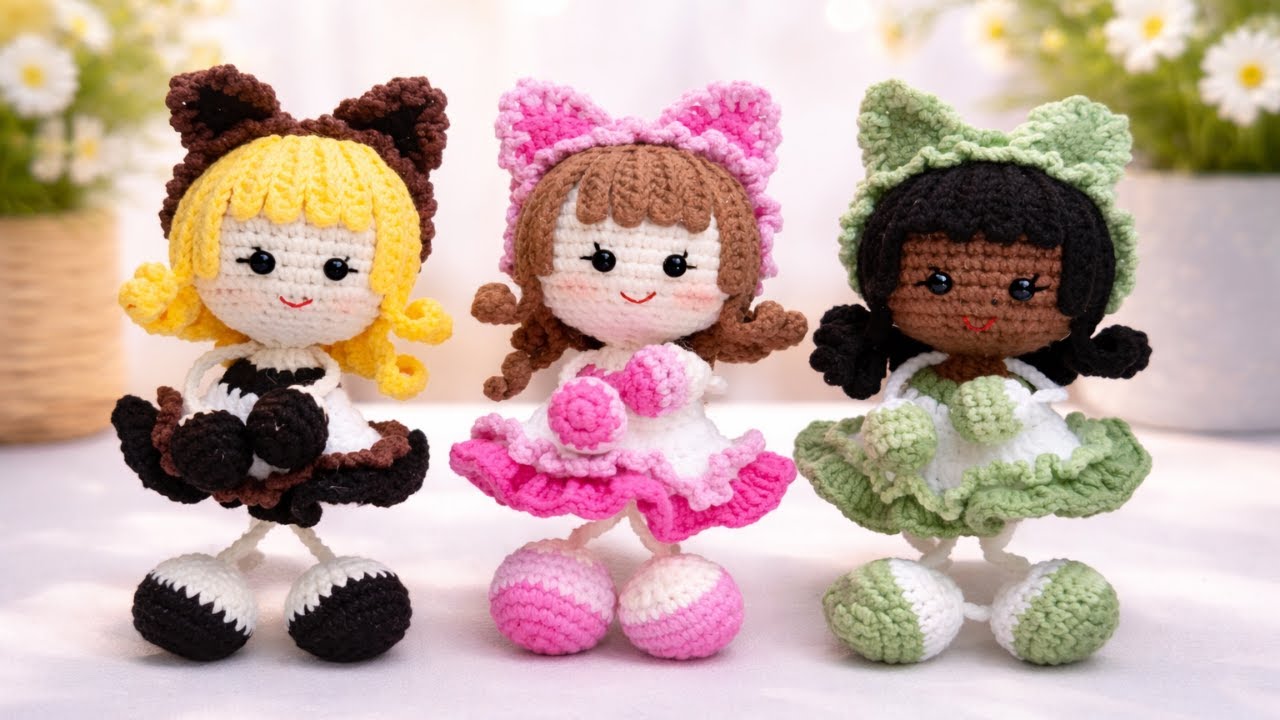 Hướng Dẫn Móc Búp Bê Len Dễ Thương | Easy Crochet Doll Tutorial