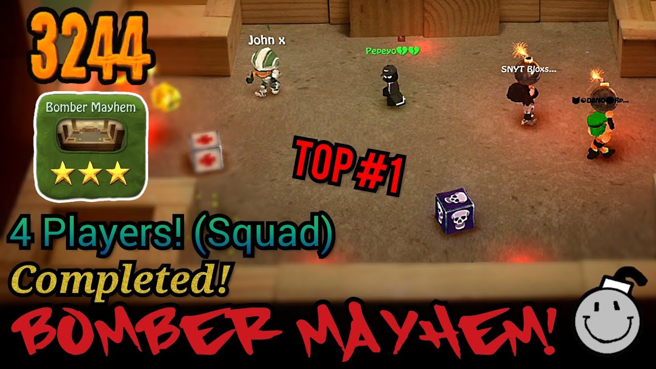 Bombsquad BloxSquad Bomber Mayhem! (4P) 3244 Score Completed! Top 1 - SNYT, John x, Pepeyo, D1NO RpG