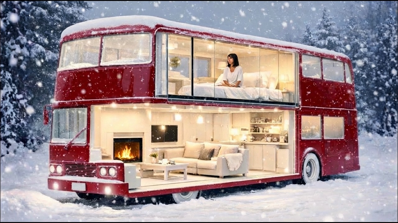 I Found an Abandoned Red Double-Decker Bus and Turned It into a Two-Floor Luxury Motorhome (ASMR)
