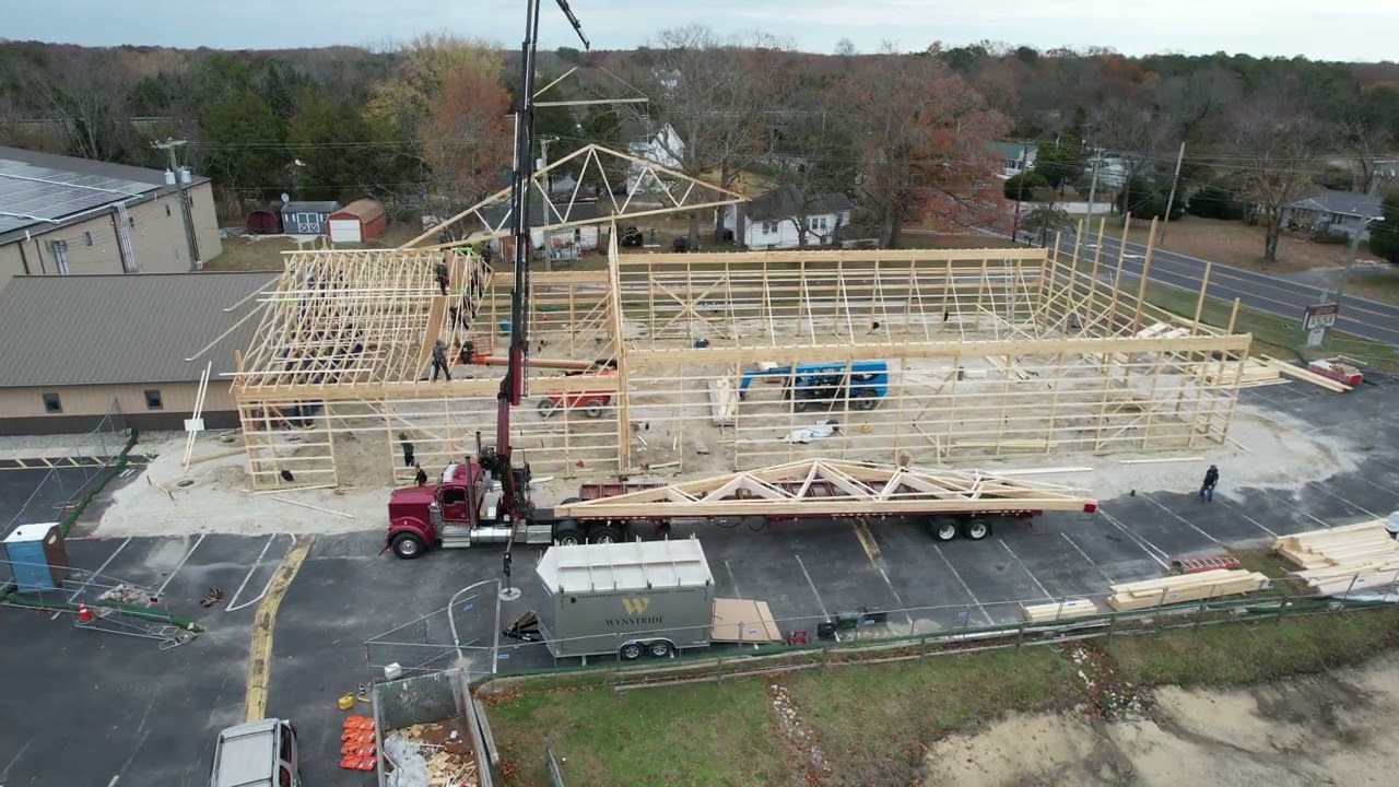 Trusses placed on new church building 11/12/2025 - DJI 0120