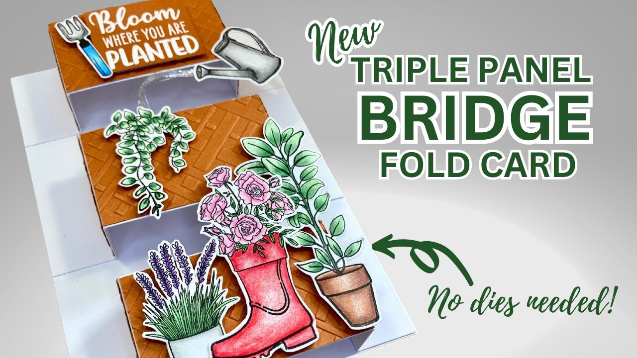 NEW Triple Bridge Fold Cards. NO DIES NEEDED!!!