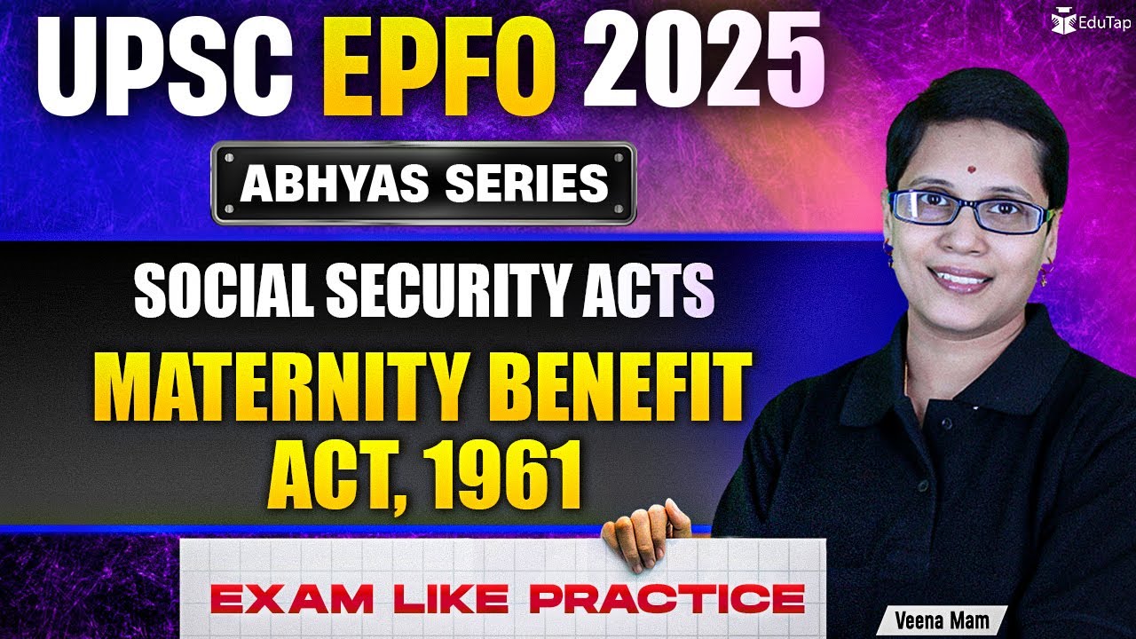 UPSC EPFO Free Classes 2025 | UPSC EPFO Social Security Acts Free MCQs | UPSC EPFO Important Topics