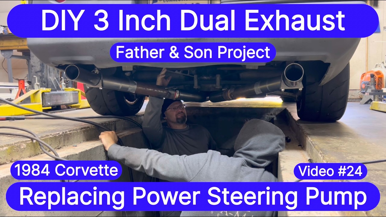 (видео №24) Corvette 1984 года получил 3-дюймовую выхлопную систему своими руками и новый насос г...