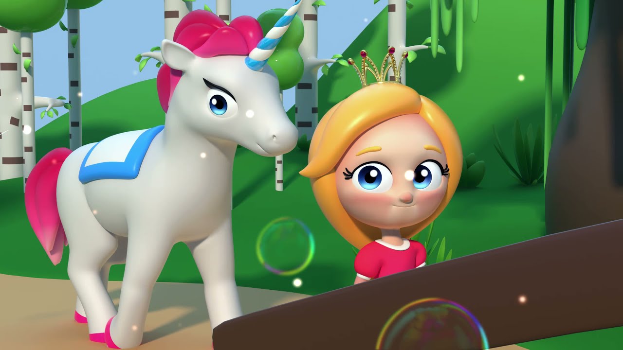 L’unicorno rosa e la bambina – Canzone dolce per bambini | Cartone animato