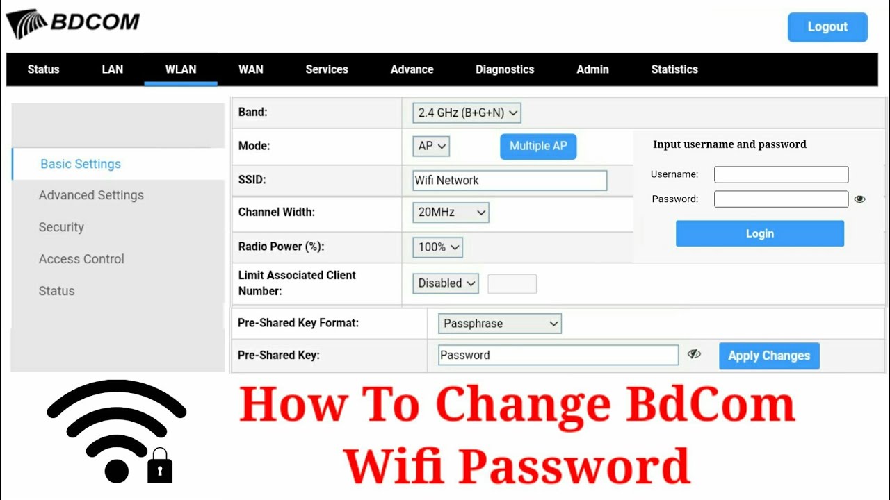 How To Change BDCOM HGU WIFI Password | BdCom Wifi Password Change | HGU Wifi Password Change