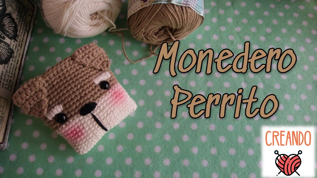 Tutorial cómo hacer monedero de perrito amigurumi /tejer bolsa perrito a crochet paso a paso