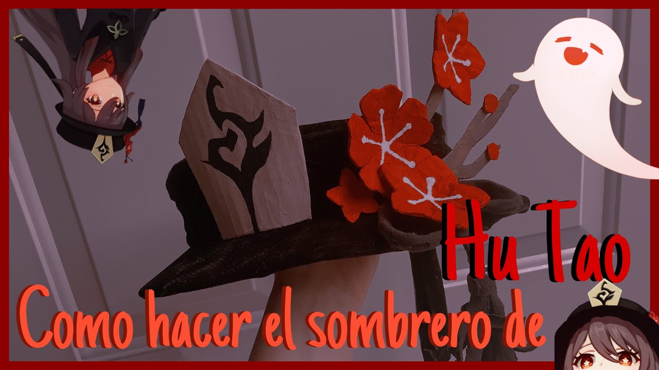 🎃 Como hacer el sombrero de Hu tao - [ manualidades anime ] especial de terror🦋🎃