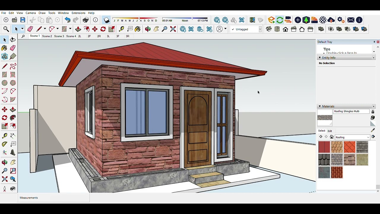 VERY TINY HOUSE DESIGN 3 (4m x 5m) 20 SQ. M. 150k -200k BUDGET in 3D SketchUp