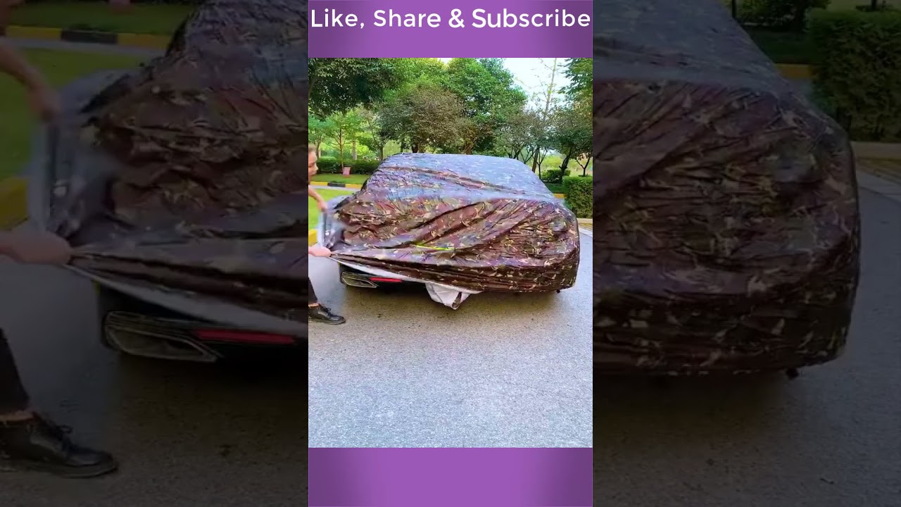Automatic Car Cover with Remote Control 😍 Quick and Convenient to Protect Car 😍 #shorts #carcover