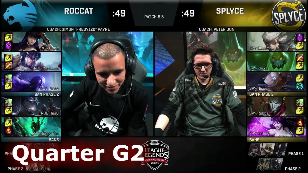 ROCCAT vs Splyce | Game 2 Quarter Final S8 EU LCS Spring 2018 | ROC vs SPY G2