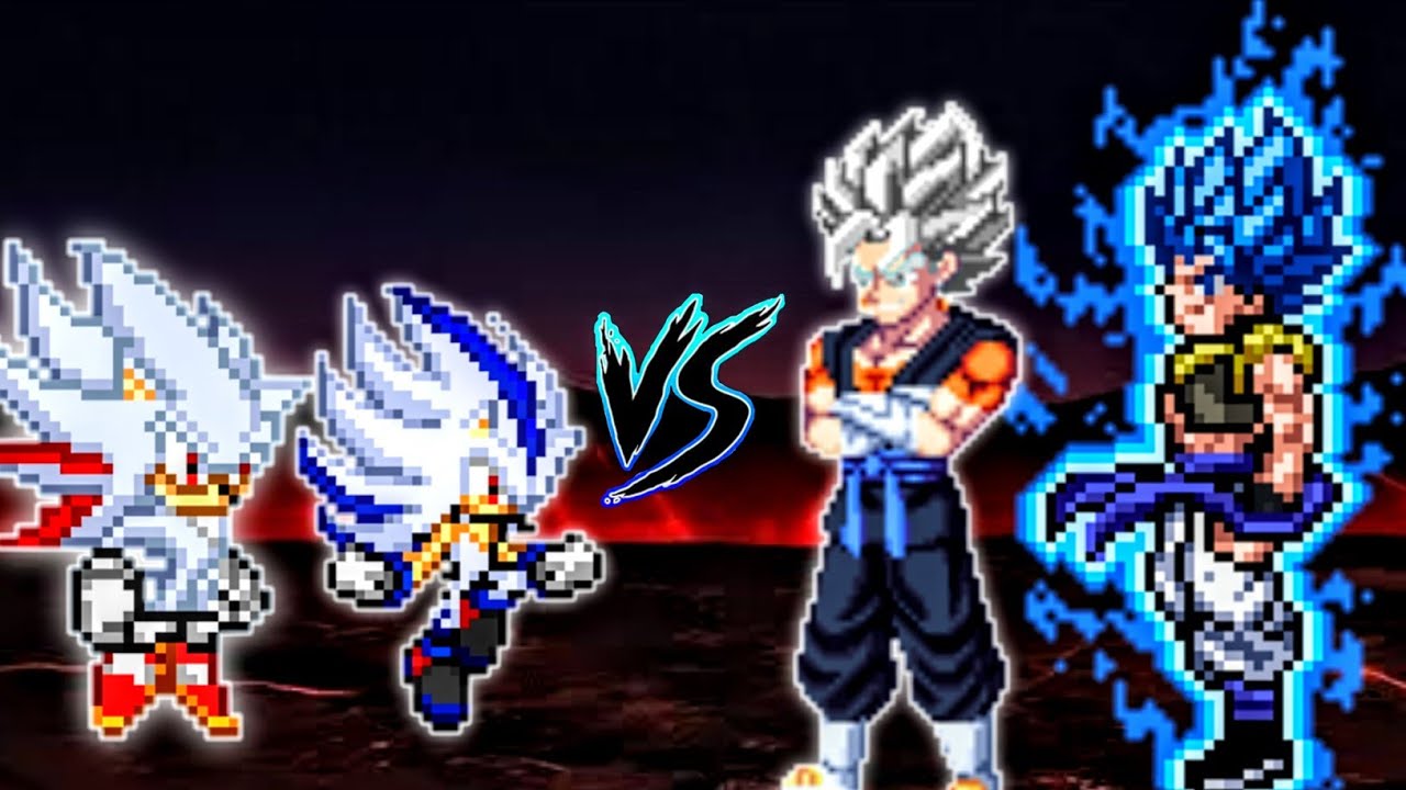 Shadic V2 OP (AF) & Sonow V2 OP (AF) VS Gogeta V3.5 OP (AF) & Vegito V2 OP (AF) in Jump Force Mugen😱