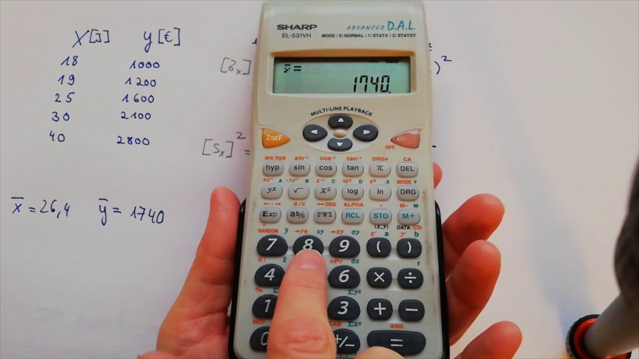 Statistik und Regression - Sharp EL-531 VH (Avec sous-titres en français)