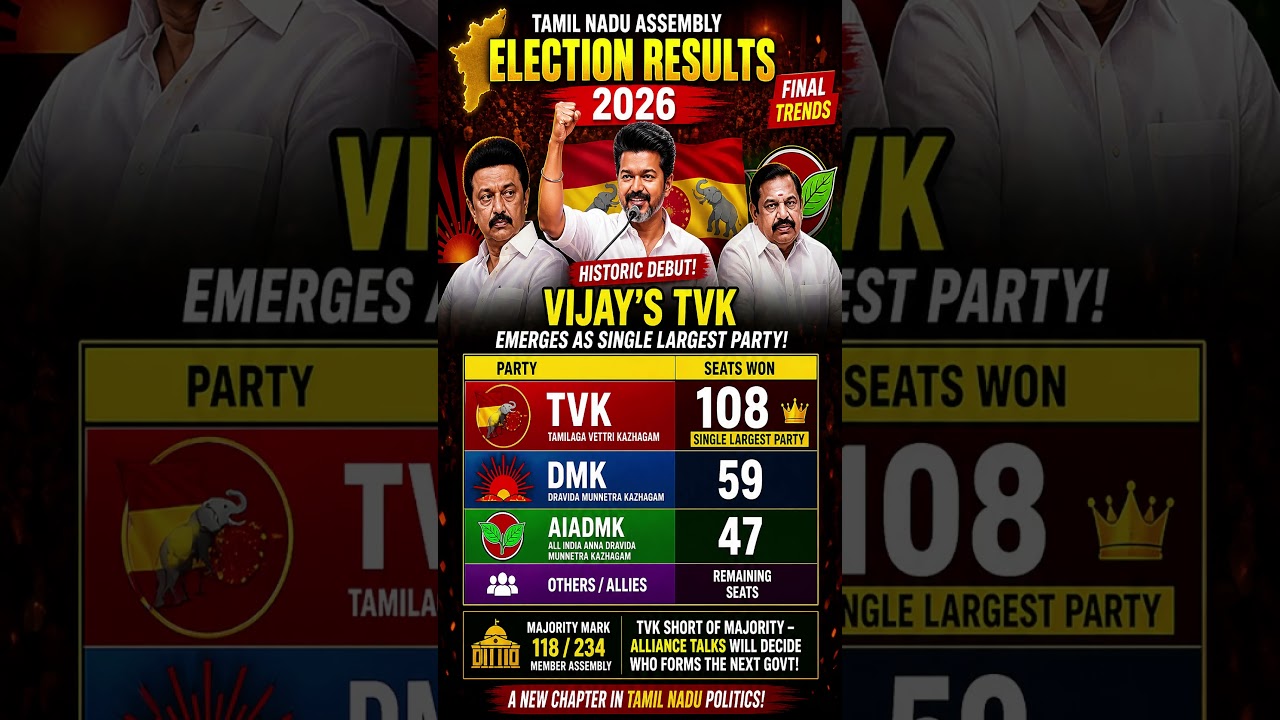 Tamil Nadu Election Results 2026 🔥 | Final Result | TVK Shocks TN Politics!