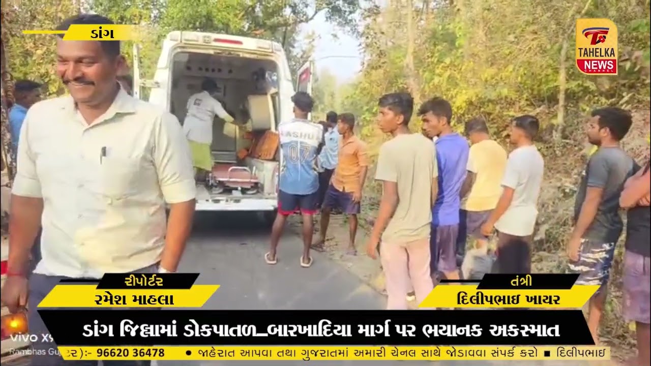 ડાંગ જિલ્લામાં ડોકપાતળ–બારખાદિયા માર્ગ પર ભયાનક અકસ્માત