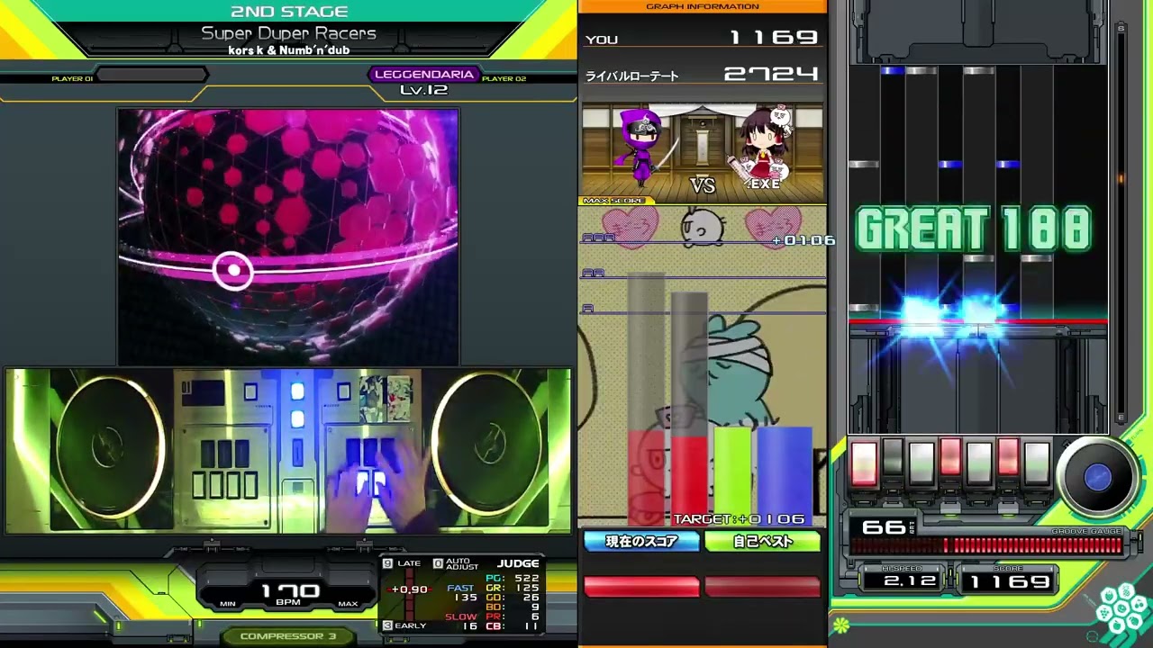 【beatmania IIDX】初見ハード！Super Duper Racers(LEGGENDARIA) / kors k & Numb'n'dub