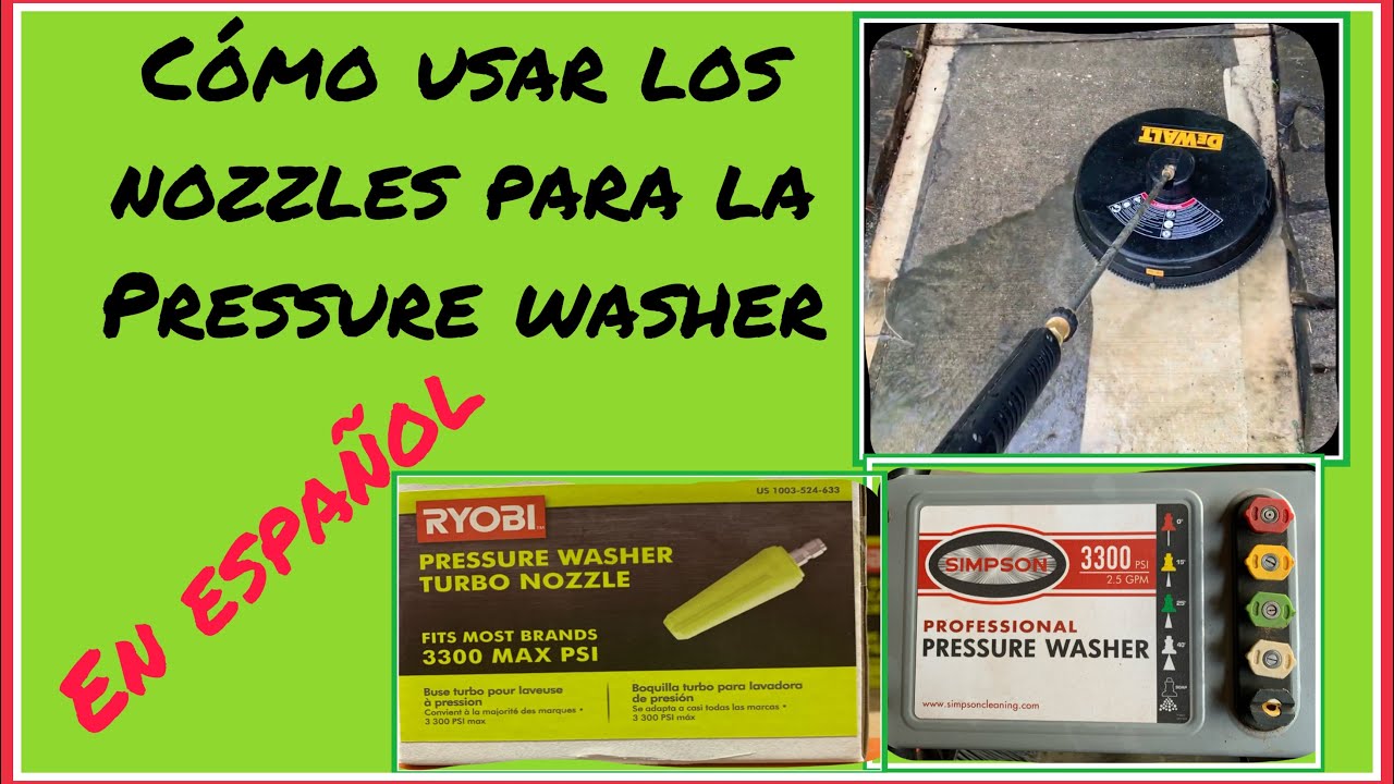 Pressure washer Nozzles. En español