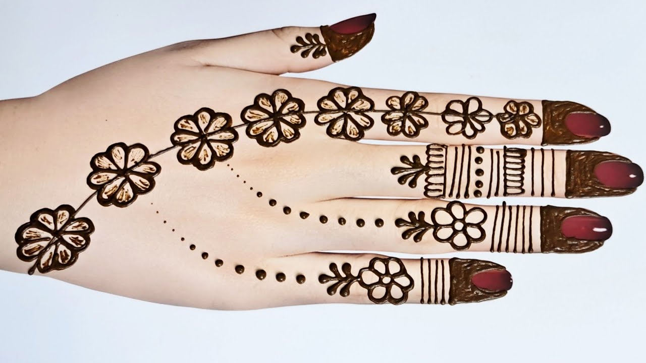 Backhand mehendi design | Simple #mehdi #mehendidesign #henna | Simple Mehandi Designs