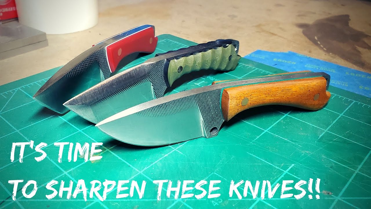 Sharpening These Thick File Knives | Knife Making | Vlog