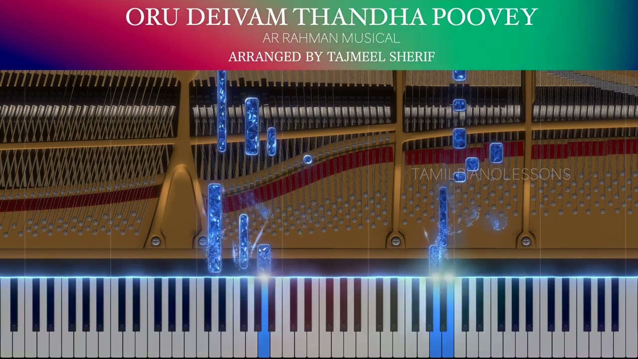 ORU DEIVAM THANDHA POOVEY - KANNATHIL MUTHAMITTAL | AR RAHMAN | SYNTHESIA VIDEO | Full Song Piano