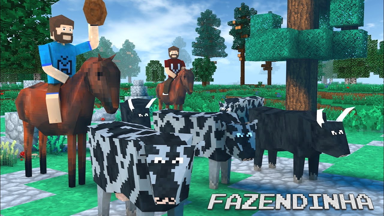 A FAZENDINHA EP:  5 Boiando o gado Finalmente domamos um touro e uma vaca. Survivalcraft 2