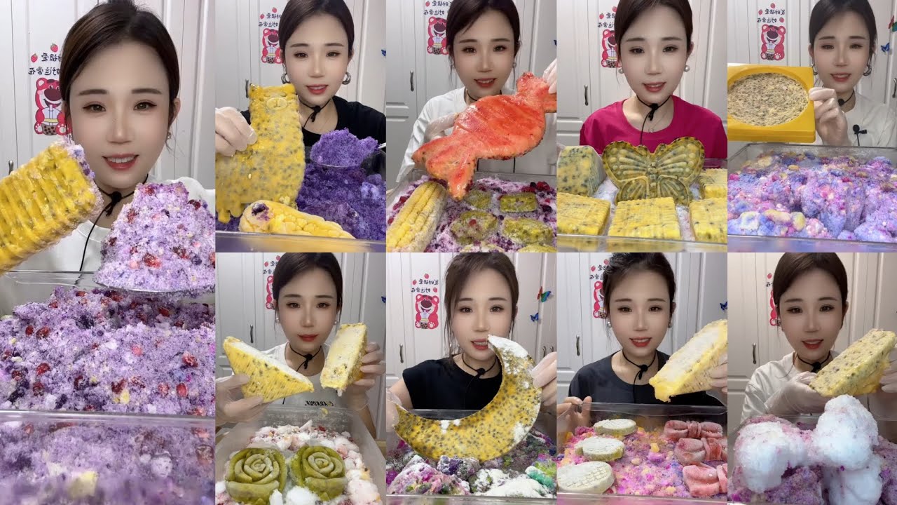 SHAVED ICE EATING WITH PASSION FRUIT | YY ICE EATING ASMR